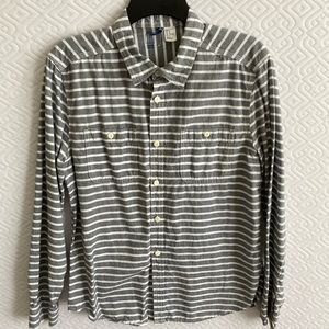H&M Grey Striped Button Up